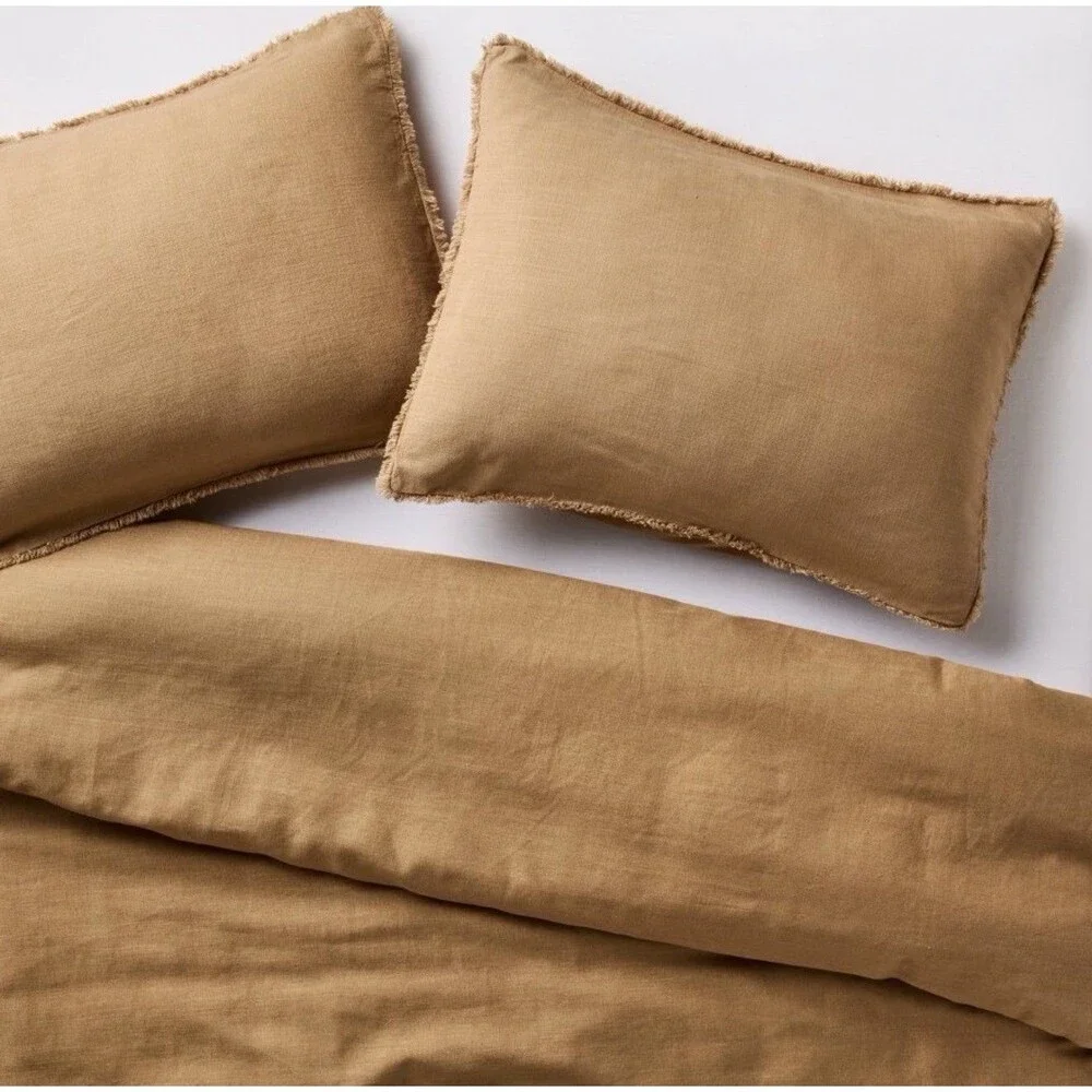 Full / Queen Heavyweight Linen Blend Comfortet Set Warm Brown - Casaluna $149